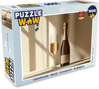 Puzzel Champagne - Beige - Schaduw - Bubbels - Legpuzzel - Puzzel 1000 stukjes volwassenen