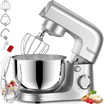 Keukenmachine - Mixer - Bakken en Koken - Krachtige Motor - 45 Liter Kom - Zilver