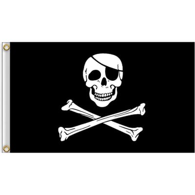 Bannière Jolly Roger d'Halloween, drapeaux de pirate squelettes, fanions pour fête d'Halloween, fête pirate