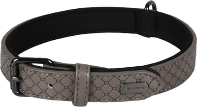 Flamingo Patti Met Neopreen - Halsband Honden - Halsband Patti Grijs L 43-53cm 25mm - 1st - 130945 - 1st