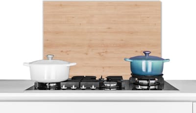 Spatscherm keuken 60x40 cm - Kookplaat achterwand Hout - Patronen - Planken - Muurbeschermer - Spatwand fornuis - Hoogwaardig aluminium