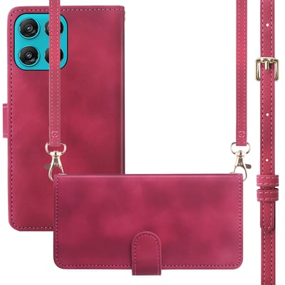 imoshion Hoesje - Geschikt voor Motorola Moto G77 - Bookcase met koord - Rood