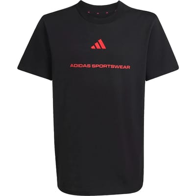 Adidas Slogan Single Jersey T-shirt Met Korte Mouwen Zwart 11-12 Years Jongen