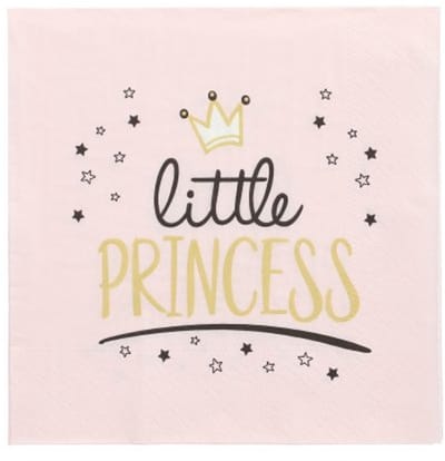 10x 20 Servetten 3-laags 1/4 vouw 33 cm x 33 cm Little Princess
