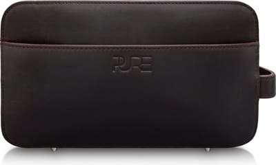 PURE Studios - Grote Leren Toilettas - Donkerbruin
