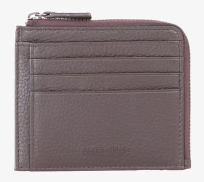 VALENTINO Leren Kaarthoes Sodaro Card Case Moro Donkerbruin