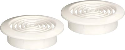Set van 2 ventilatieroosters met insectenhor - Rond 45 mm - Wit