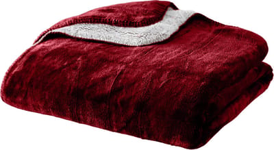 Plaids Cocooning - fleece deken - plaid - Cosy Bicolore Bordeaux - Superzachte fleece - 200 cm x 150 cm
