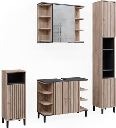 Vicco Aquis Badkamermeubelset – 4 delen Sonoma