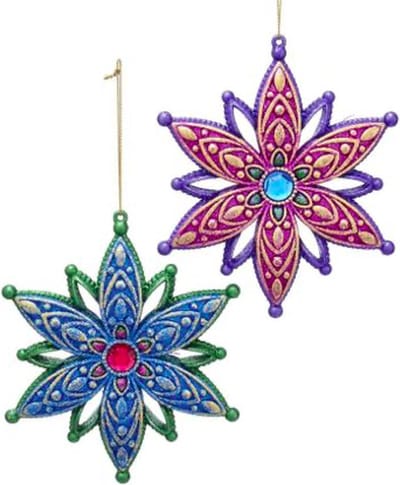 Ornament pvc pauwsneeuwvlok l14 cm kerstbal Kurt S. Adler