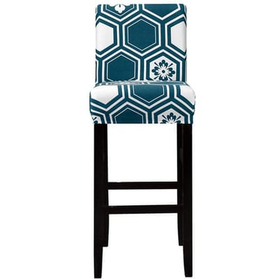 Housse de chaise de bar imprimée extensible de petite taille, housse de siège imprimée moderne lavable et amovible pour fête, maison, hôtel, bar 1PC black