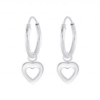 WeLoveSilver - zilveren oorringen dames - met hartjeshanger - hypoallergeen