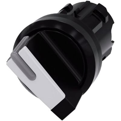 Siemens 3SU10022BC600AA0 3SU1002-2BC60-0AA0 Knevelschakelaar Kunststof frontring Knevel Zwart, Wit 1 x 45 ° 1 stuk(s) Piece