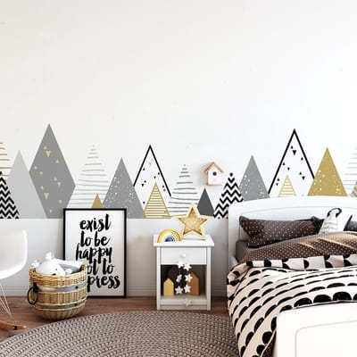 Kinderstickers met Scandinavische bergen van Gevika, 100 x 170 cm