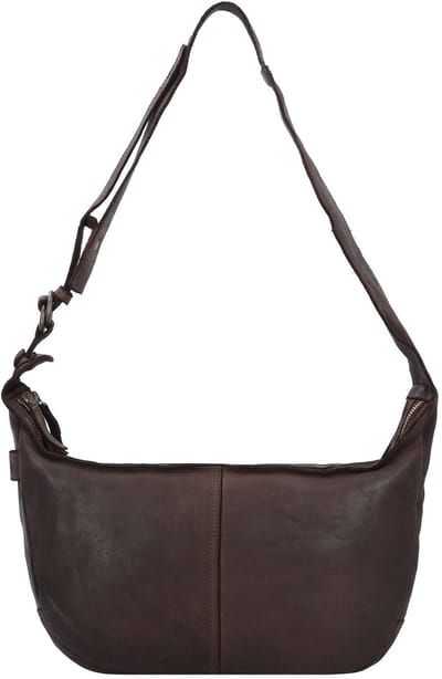 HAROLD'S Leren Schoudertas Submarine Pouch Twin Brown Donkerbruin