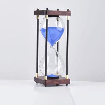 Zandloper Klok - Tijd teller - Studie Hulp - Handgemaakt Glas - 60 Minuten - Transparant
