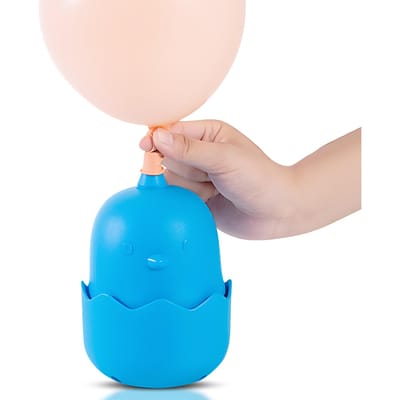Mini pompe à ballon électrique, machine de soufflage de ballons en forme de poussin de dessin animé mignon avec large entrée d'air portable EU