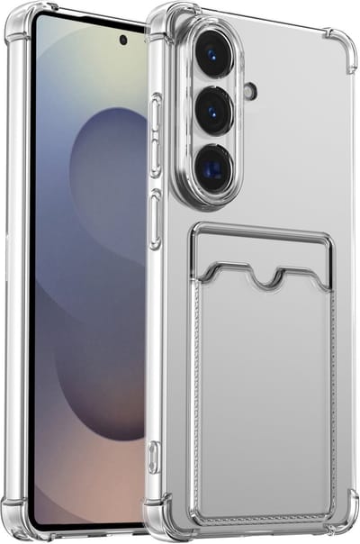 Casemania Hoesje Geschikt voor Samsung Galaxy S26 - Transparant - Anti-Shock Back Cover met Pasjeshouder - Telefoonhoesje met Kaarthouder en Camera Bescherming