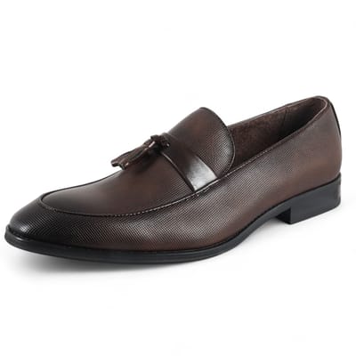 Heren bruine klassieke kwastloafers formele schoenen