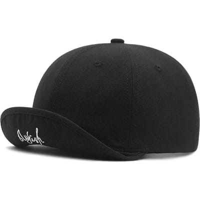 55-60Cm 60-65Cm Grote Maat Zachte Top Baseballpet Unisex Verstelbaar Gerimpelde Hip Hop Hoed Buiten 6Cm Korte Klep Paardrijhoed 55-60cm black