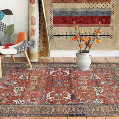 Tapis bohème chambre européenne rétro salon table basse tapis de sol style ethnique décoration de la maison tapis 50x160cm brown
