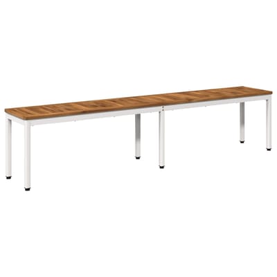 vidaXL - Tuinbank - 201 - x - 35 - x - 45 - cm - Massief - Acacia - Hout - Natuurlijk - en - Wit