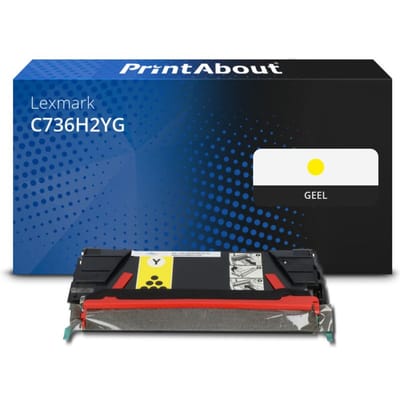 PrintAbout huismerk Toner C736H2YG Geel Hoge capaciteit Geschikt voor Lexmark