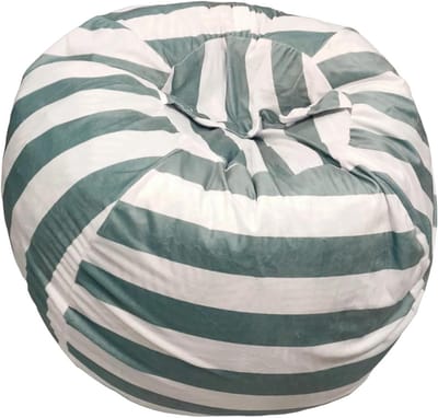 Pouf Opberger - Pluche Stoel - Speelgoed Opbergen - Dubbel Versterkte Naden - 100 cm - Grijs