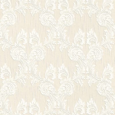 Textiel look behang Profhome 956307-GU textiel behang gestructureerd in textiel look mat crème beige 5,33 m2