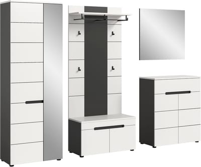 xonox.home Canu garderobecombinatie (B/H/D: 255x190x37 cm) in wit imitatie