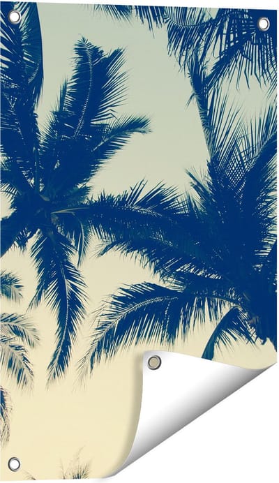 Gards Tuinposter Palmbomen Bladeren - 40x60 cm - Tuindoek - Tuindecoratie - Wanddecoratie buiten - Tuinschilderij