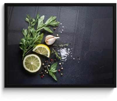 Poster in lijst - Fotolijst 70x50 cm - Posters - Verse ingrediënten - Compositie - Artistiek - Posterlijst zwart - Decoratie - Wanddecoratie woonkamer - Muurdecoratie slaapkamer