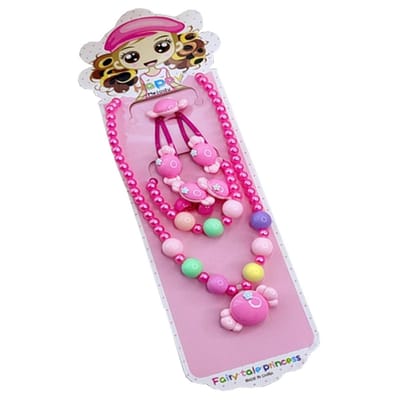 Fako Bijoux® - Kindersieraden Set - Kinderketting & Armband - Plastic - Snoepje - Donkerroze