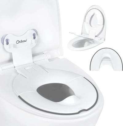 Opvouwbare Baby Toiletbril voor Kinderen met Urine Barrière – Draagbare en Verstelbare Toiletbril met Zuignappen, Eenvoudig te Installeren, Wit