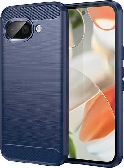 Hoesje geschikt voor Google Pixel 9a - Techsuit Carbon Silicone Back Cover - Blauw