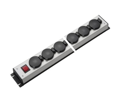 Martin Kaiser stekkerdoos 4 Weg met klapdeksel en schakelaar (Europese Stekkerdoos) - 1058/4l-sw [10 Stuks]