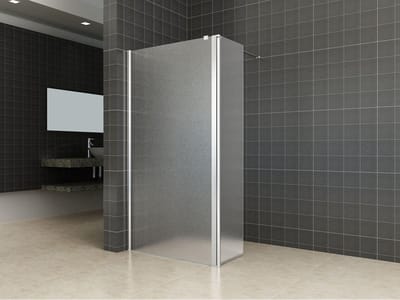 Wiesbaden Comfort zijwand draaibaar links 350 x 2000 x 10 mm nano melkglas/chroom