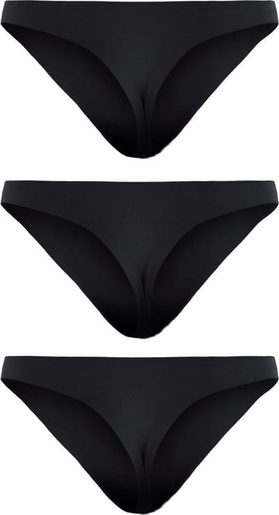 Pieces dames string - 3-pack - Naadloos- Seamless - Zwart en Beige - M