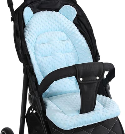 Kinderwagen Zitkussen - Universele Liner - Comfortabel Reizen - Omkeerbaar Seizoensontwerp - 40 x 80 cm - Blauw