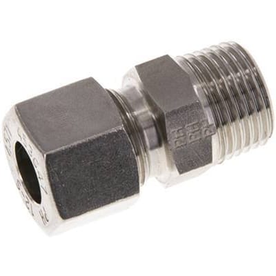 12L & R1/2'' RVS Rechte Snijringkoppeling Buitendraad 630bar ISO 8434-1