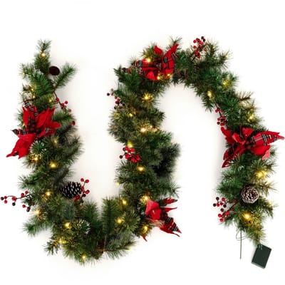 Coast Kerstslinger met Verlichting 270 cm – Warmwit – Groen Rood – Binnen en Buiten