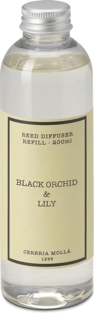 Cereria Mollà 1899 Refill Mikado Geurstokjes navulling 200ml Black Orchid & Lily