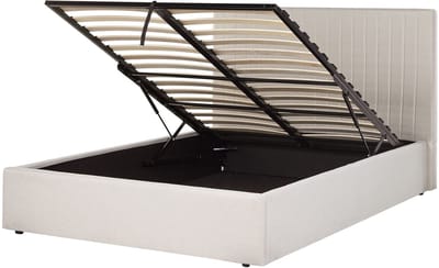 VION - Bed met opbergruimte - Beige - 140 x 200 cm - Polyester