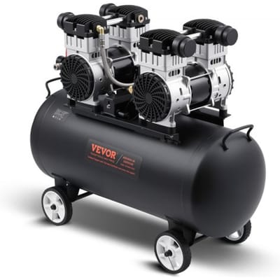 VEVOR Luchtcompressor, 20 Gallon Stalen Tank, 4 PK, 14,6 CFM bij 90 PSI, Olievrije Luchtcompressor en Max. 125 PSI Druk, 78 dB Ultra Stille Draagbare Compressor, voor Autoreparatie, Bandenspanning, Spuitverven