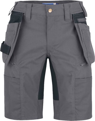 ProJob 3521 STRETCHSHORT MET AFNEEMBARE SPIJKERZAKKEN 643521 - Grijs - C44