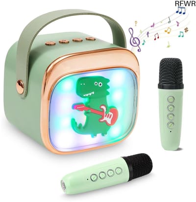 RFWR® Karaoke-machine voor kinderen met 2 microfoons en LED-licht
