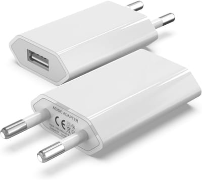 TOVBMUP USB-stekker Powerbank - 5V 1A-stekker - 5W-stopcontactadapter - 2-pack