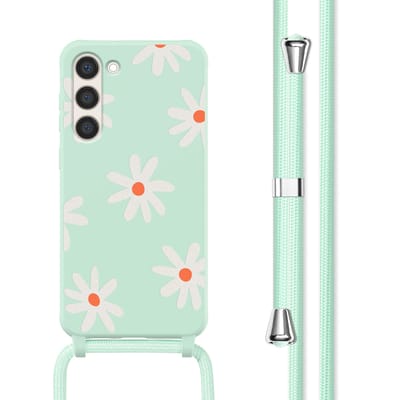 imoshion Hoesje - Geschikt voor Samsung Galaxy S23 - Siliconen design hoesje met koord - Green Flower Distance