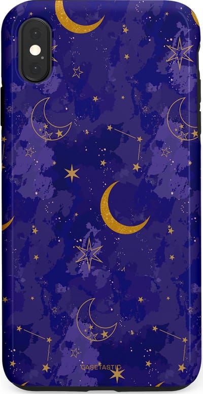 Casetastic Hoesje Geschikt voor Apple iPhone Xs Max - Stijlvolle Beschermende Duo-layer Case - Sterrennacht