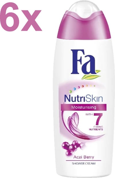 Fa - NutriSkin - Acaiberry - Moisturizing - 6x 250ml - Douchecrème - Voordeelverpakking